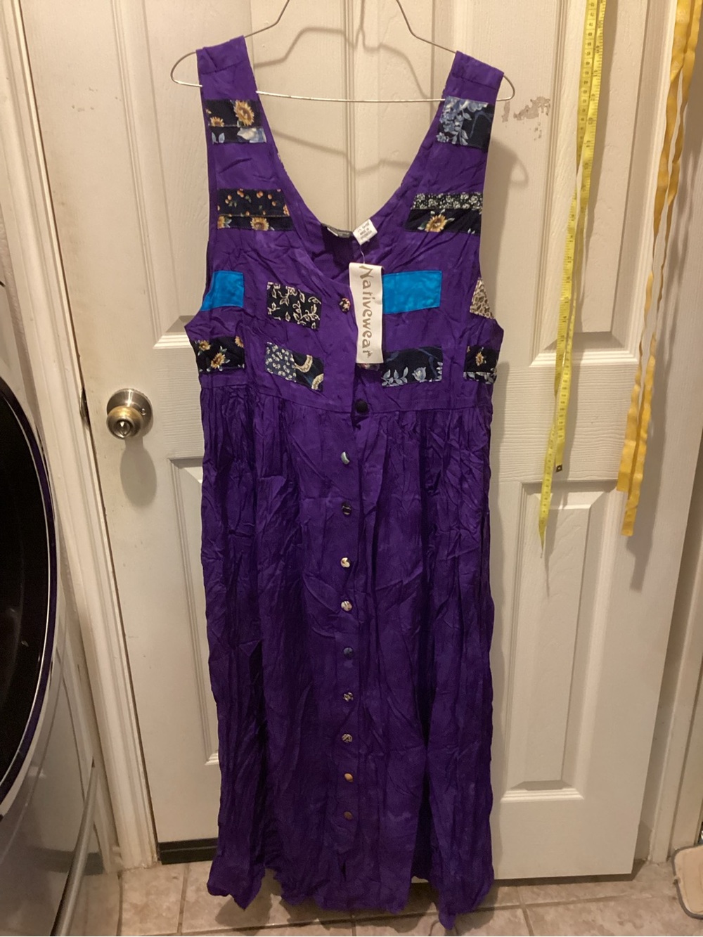 Boho Button-Front Maxi Dress in Purple